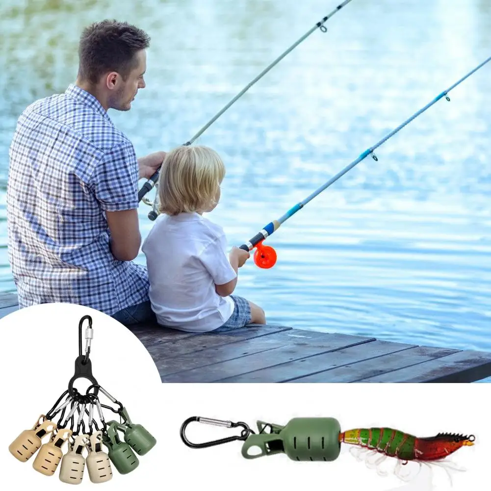 Squid Jig Hook Case Fishhook Case with Carabiner Fishing Hook Cover Set with Carabiner Portable Shrimp Lure Squid for Anglers