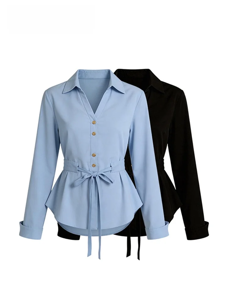 

plus Size Collar irt Women's Spring New Sle Slim Fit Long Sve Top Korean Sle Commute Faion Big Sister Clothes