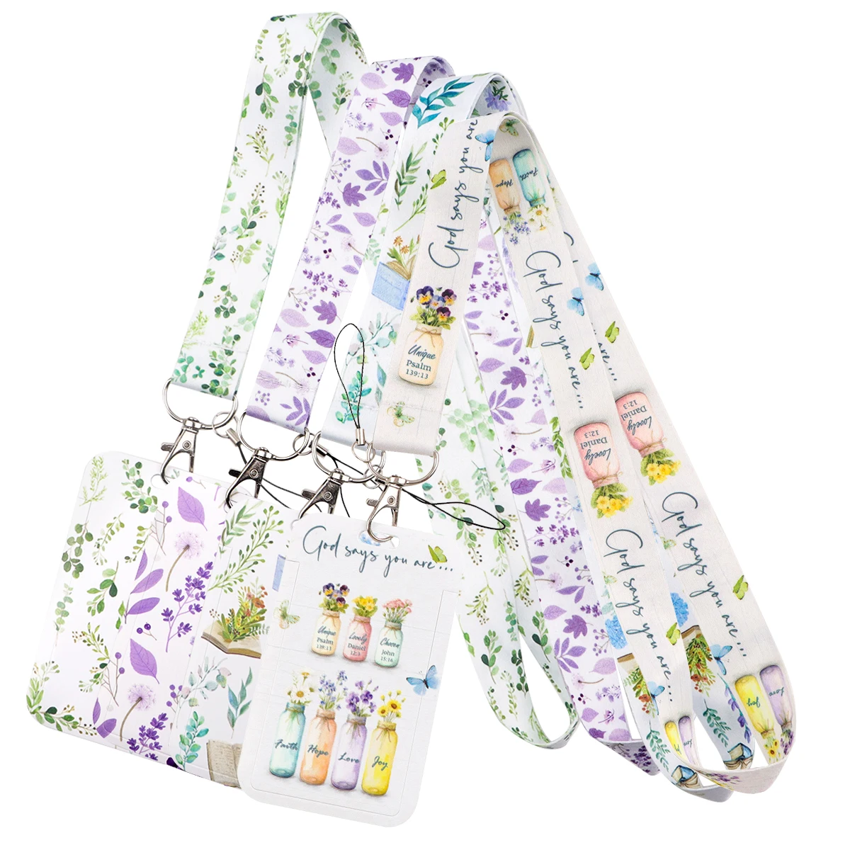 

Eucalyptus Leaves Lanyard Neck Strap Keychain Quotes ID Card Cover Badge Holder Mobile Phone Hang Rope Keyring Accessories Gifts