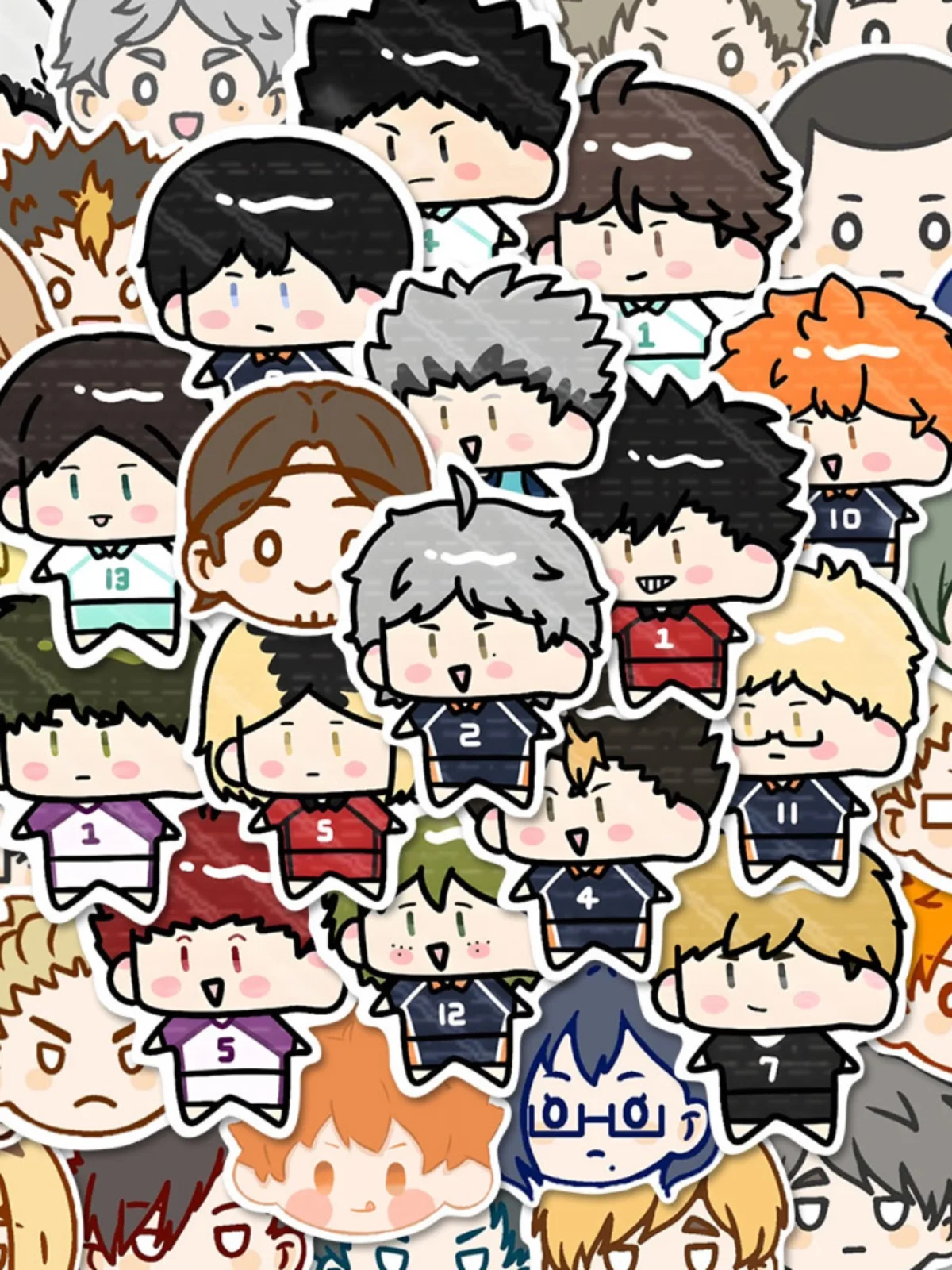 

54pcs Anime Haikyuu!! Cosplay Cartoon Q Versions Man Tags Decals Paster Waterproof Phone Kohis Sticker Ornament Xmas Gift