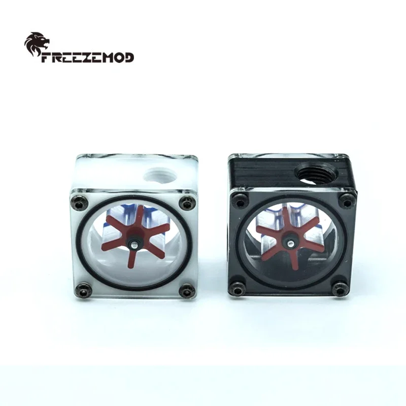 مقياس تدفق المياه من FREEZEMOD، عداد السرعة 3 طرق بوم + فتحات أكريليك G1/4 بوصة × 3 41 مم أسود/أبيض، LSJ-PO1