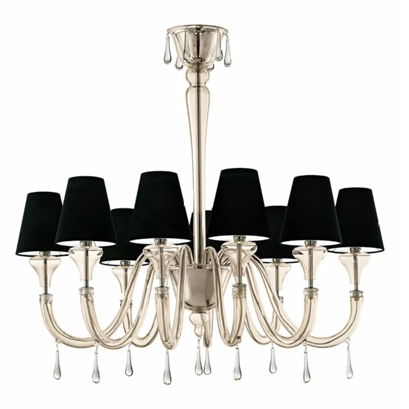 

Modern Luxury Glass Chandelier Pendant Light Large Middle Sizes Crystal Hanging Lamp Home Hotel Decor Switch Control ODM Supply