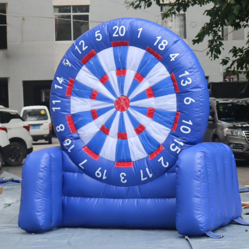 Custom Size Outdoor Inflatable Soccer Darts Board Giant Soccer Darts with 8pcs Soccer Ball &350W Blower&Support Frame