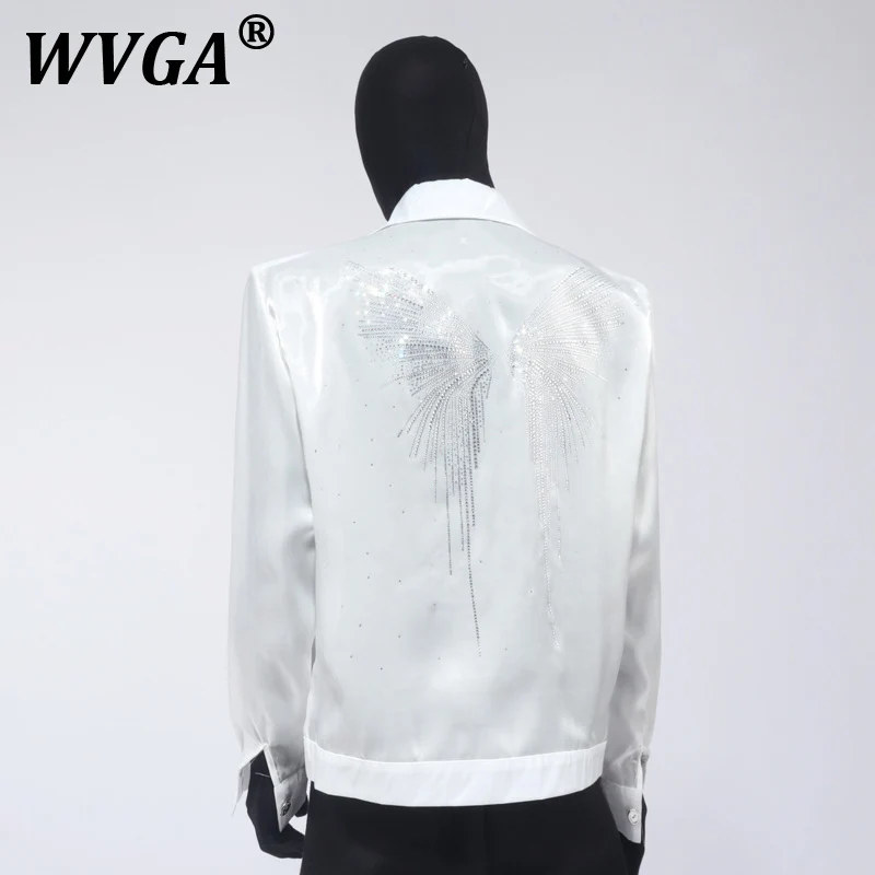 

WVGA весна осень новая мужская куртка Y2K High Street Heavy Diamond Butterfly Design с длинным рукавом шикарное повседневное модное пальто Ins W7987