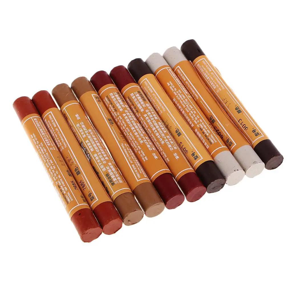 10Pcs Furniture Repair Wax Sticks for Stains, Scratches, Wood Floors, Tables, Desks, Carpenters, Bedposts, ,