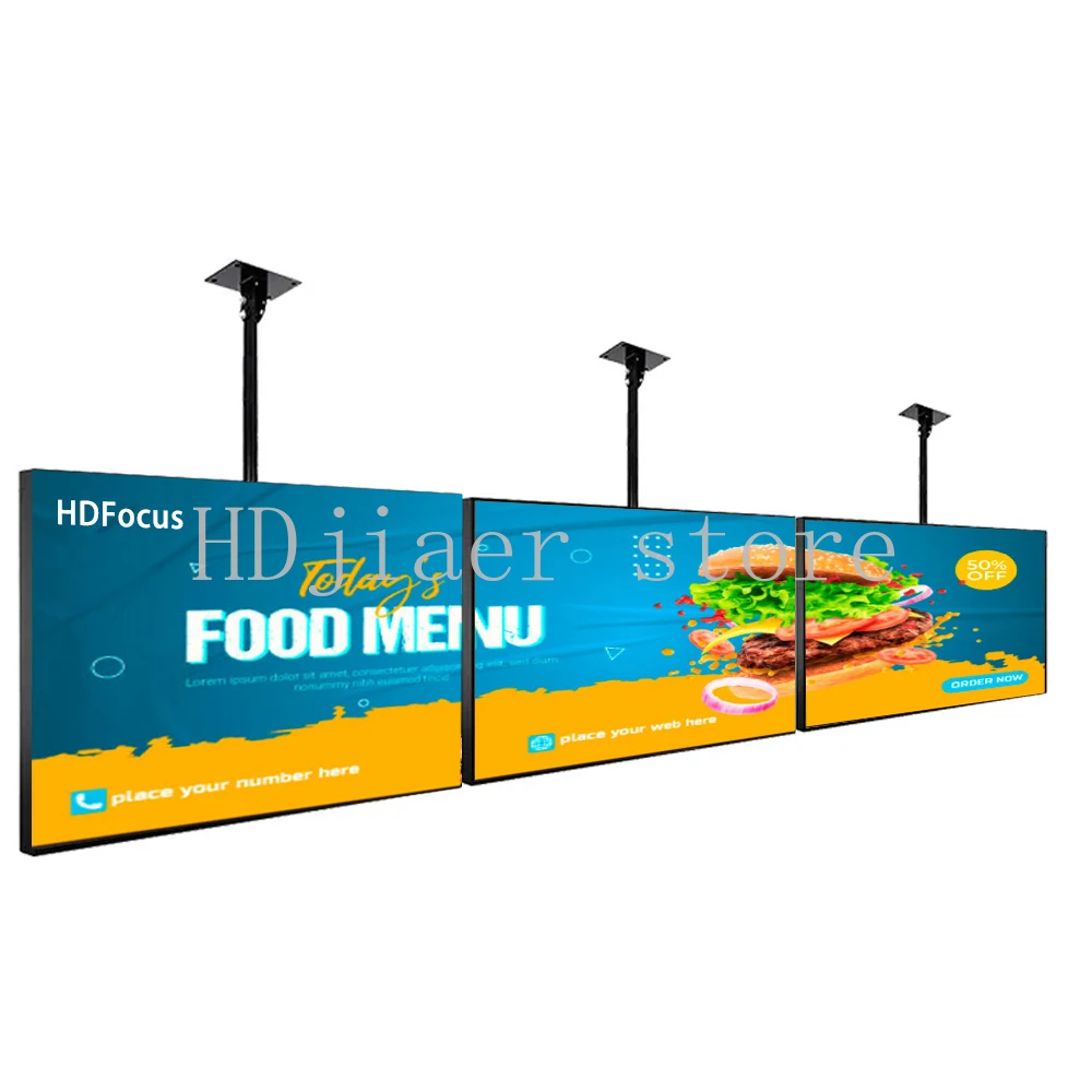 

32/43/49/50/55 Inch Suspended Digital Menu Board – Fast Food Restaurant-Specific LED/LCD Signage