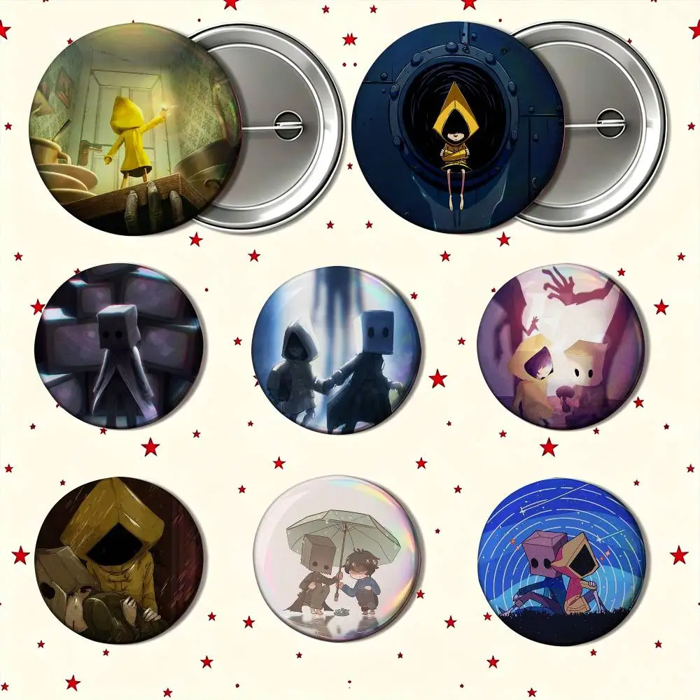 Game Little Nightmares Custom Enamel Pin Badges 25mm 32mm 44mm 58mm Backpack Hat Decor Toys Gifts