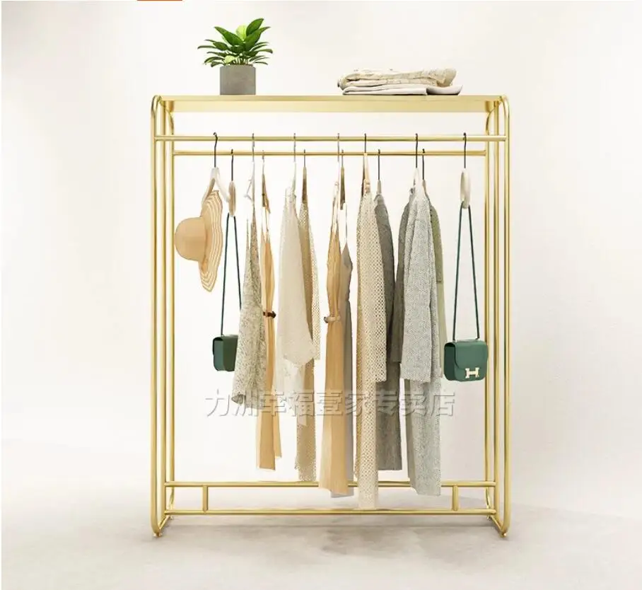Clothing store double row island display shelf, light luxury women's clothing store, middle display shelf