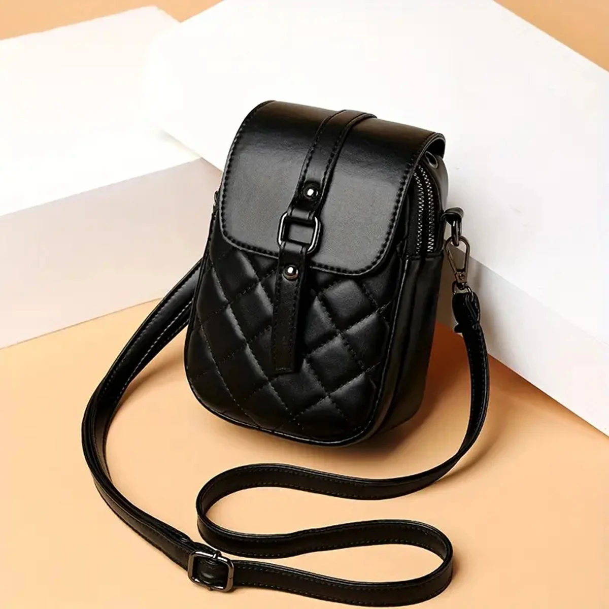 

Fashionable one-shoulder cross-body bag bag embroidered rhombic mini