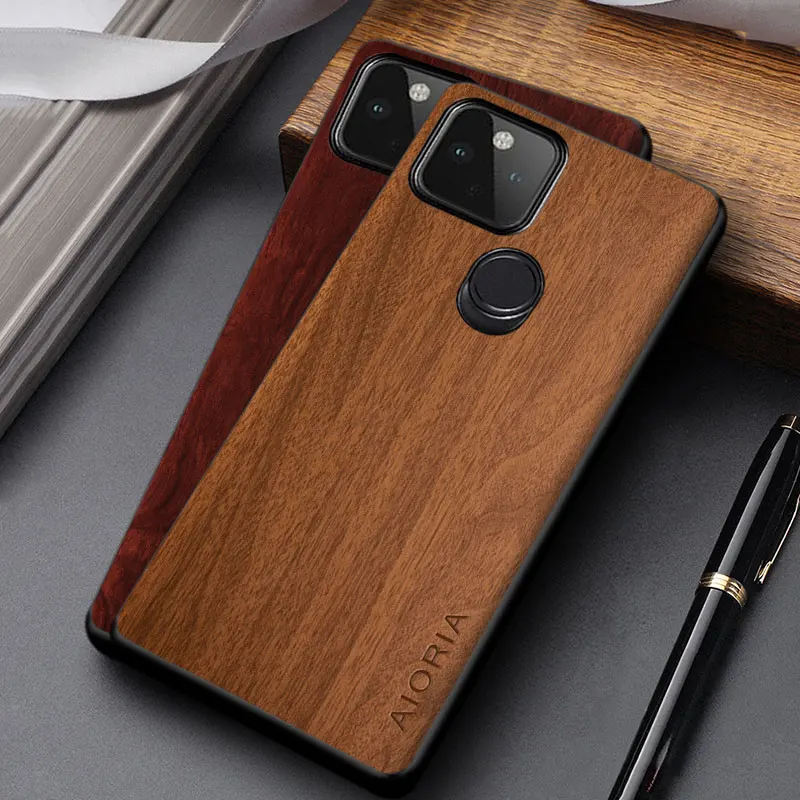 

Vintage WoodLike Case for Google Pixel 5 4A 5G 4 XL 5A 5G Soft TPU Around The Edge Hard PC At The Back 3in1 material