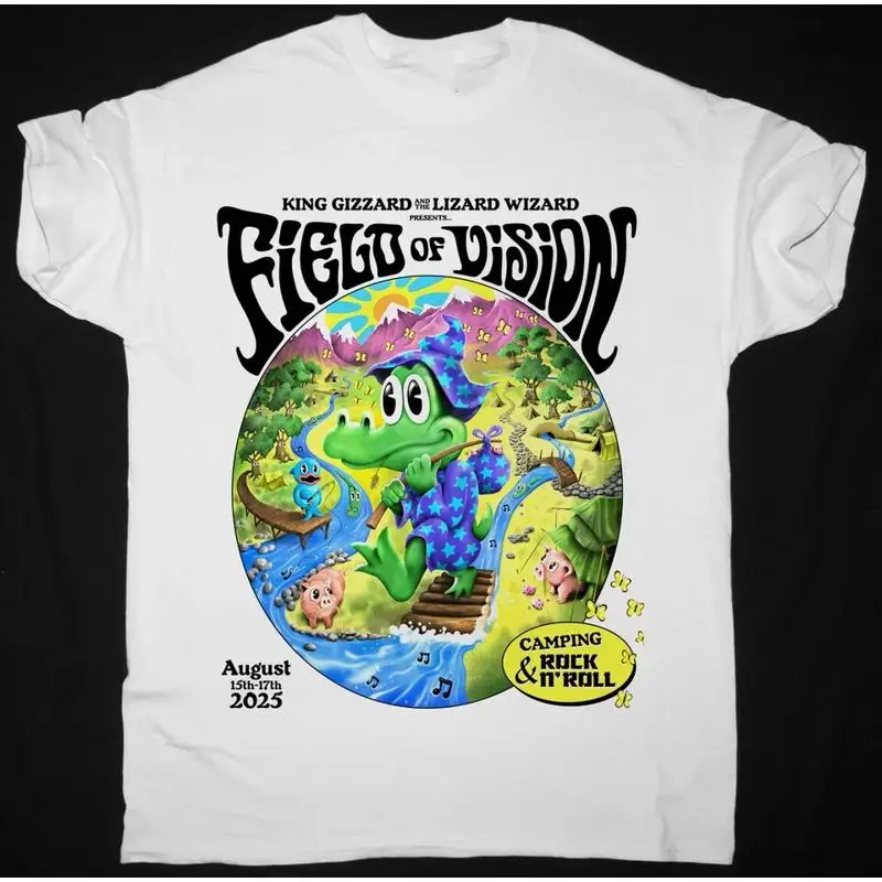 تي شيرت Gizzard the Lizard Wizard 2025 أبيض بجميع المقاسات AM471