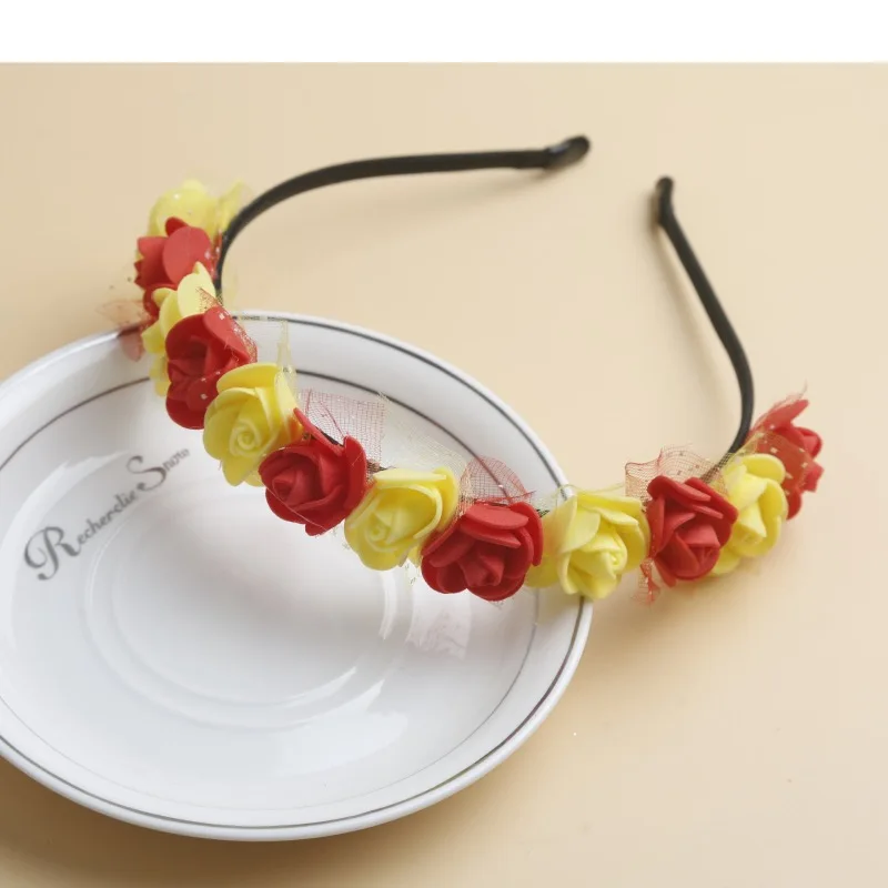 Bohemian Flower Wreath Headband 2024 Children Hair Accessories Sweet Flower Hair Bands Little Girl Cute Headband Kids Head Hoop