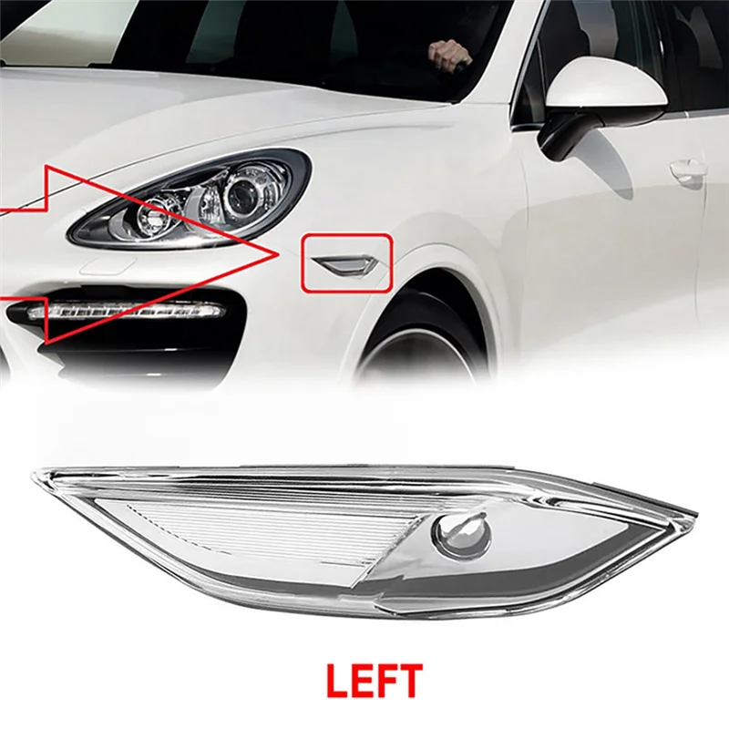 

A42M-Car Front Side Fender Light Turn Singal Marker Light Fit For Porsche Cayenne 958 2011-2014 95863107100, 95863107200