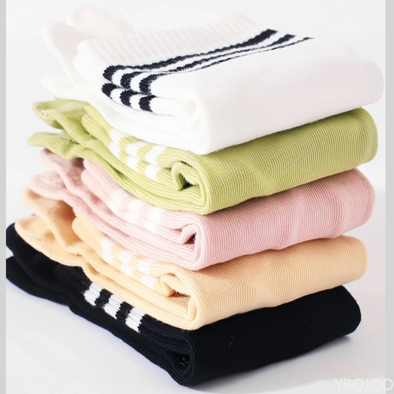 

5 pairs of five finger mid tube socks spring autumn split toe sports antibacterial odor proof sweat absorbing women's long socks