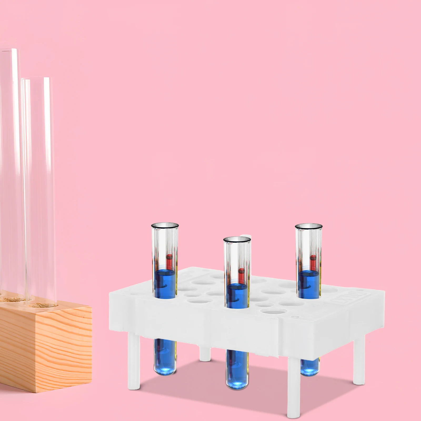 

Test Tube Holder Drying Stand Sampling Rack Container Glass Tubes White Display