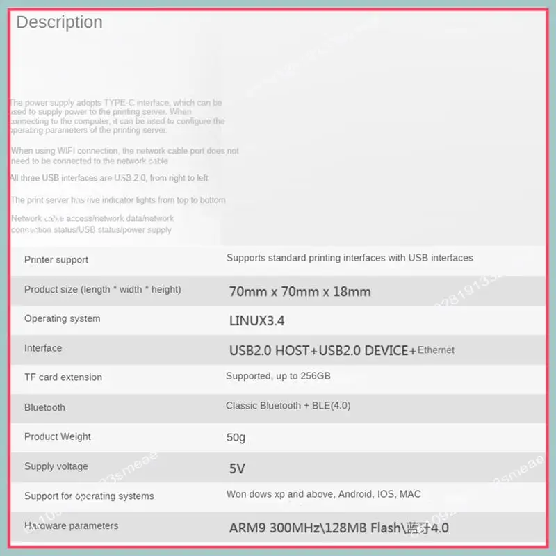 

N94R NP332 3-Port USB Network Print Server Multi-Interface Network Print Server Durable Easy To Use (Network + Wifi Version)