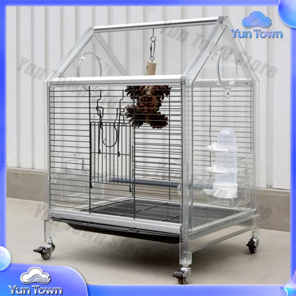 Accessories, Iron Mesh , Transparent , House, Plastic, Small , Parrot