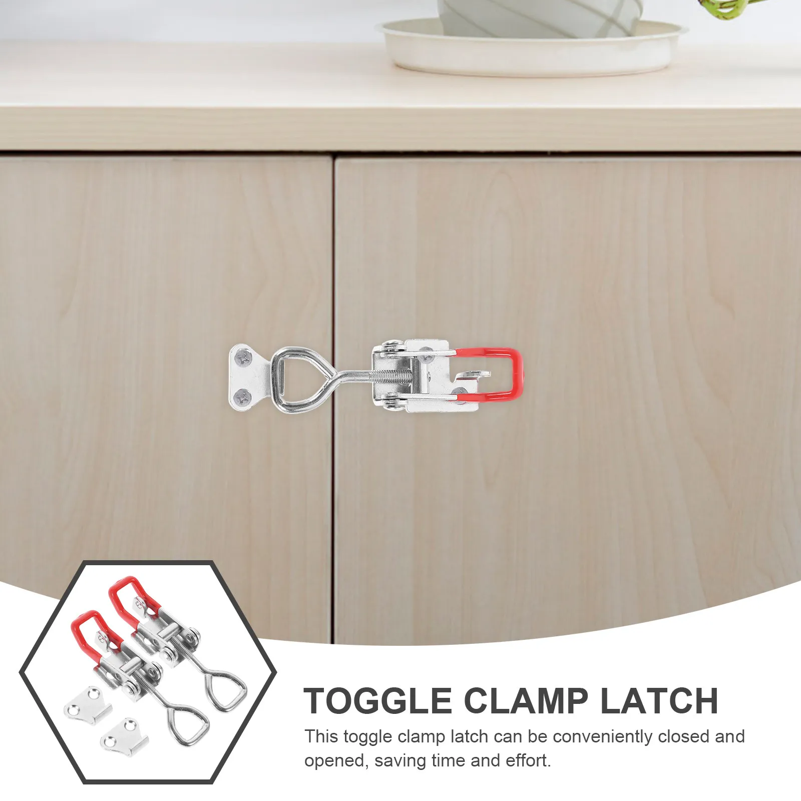 2Pcs Heavy Duty Toggle Latch Clamp Made of Sturdy Steel Adjustable Pull Latch for DIY Woodworking Sliding Doors Storage Boxes