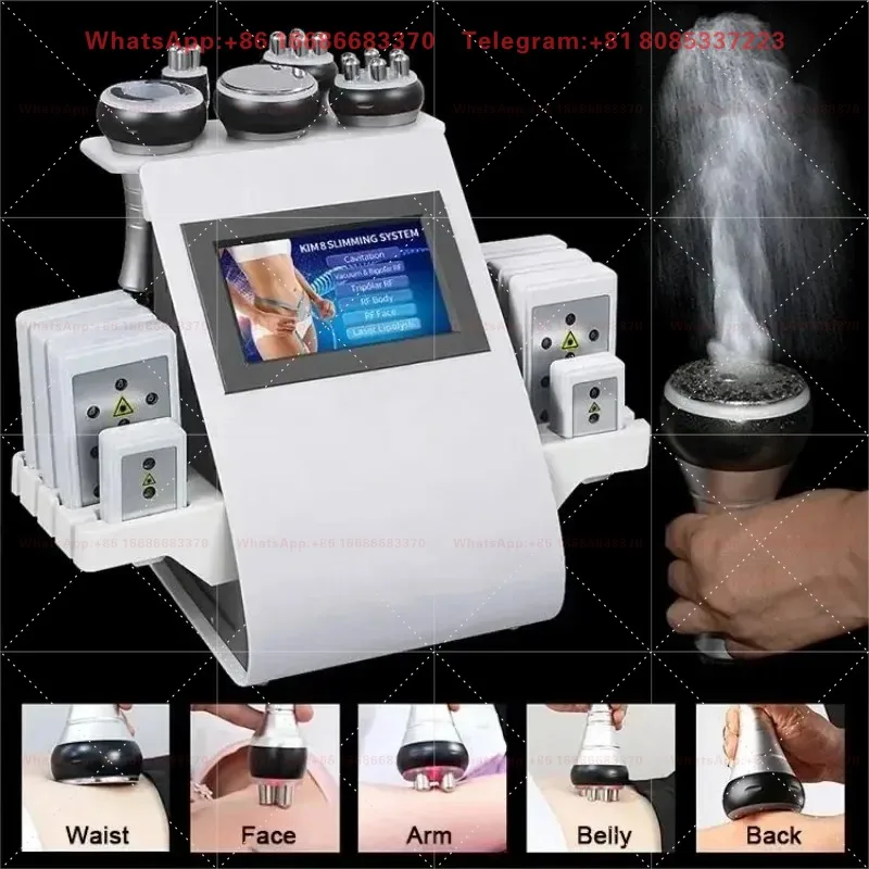 Portable Multifunctional Rf 40k Vacuum Rf Pads 6 In 1 Cavitation Machine System Body Slim Machine