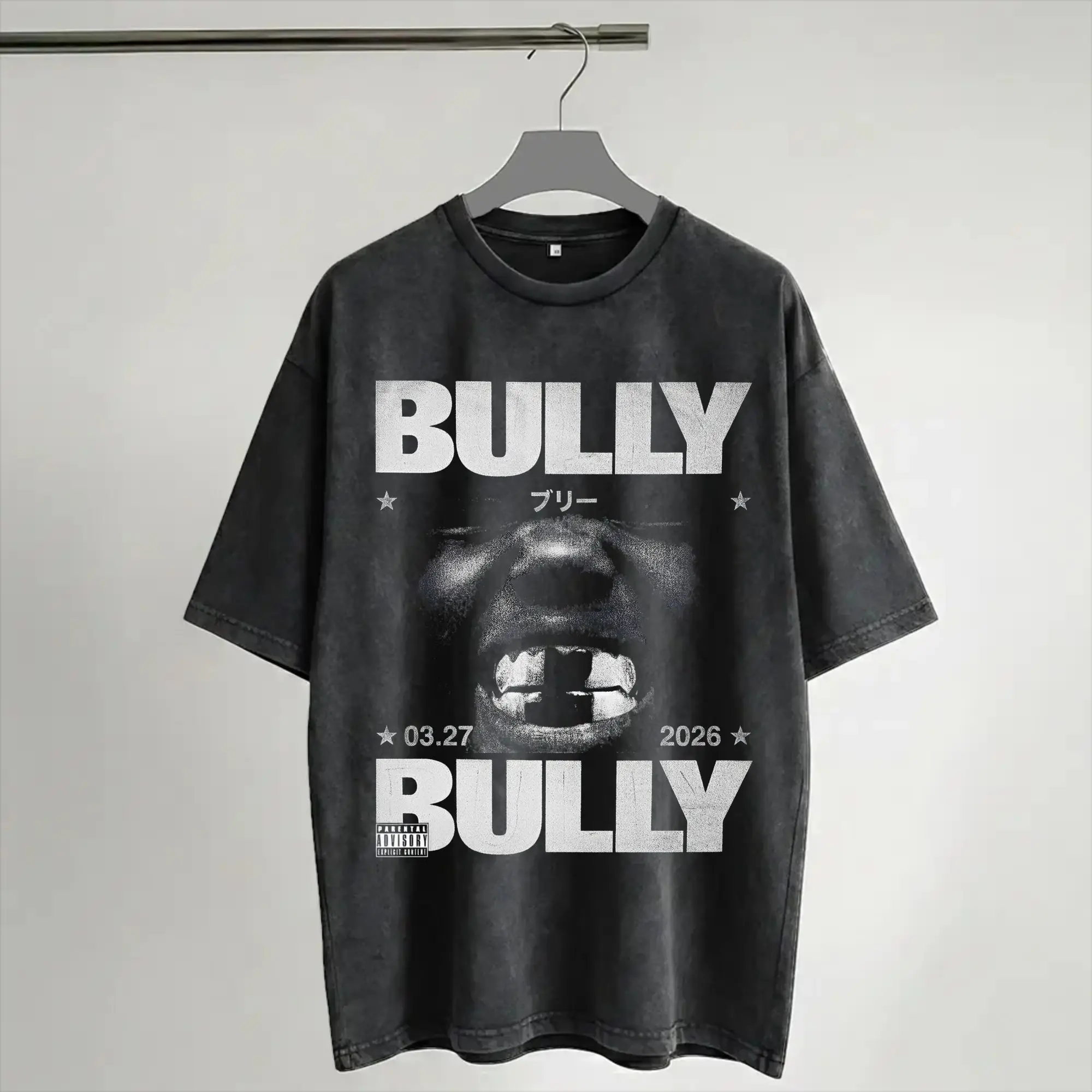 2026 Kanyes Wests 2026 BULLY Tour Washed Shirt Outfit Harajuku T-Shirts  for Men Women Tee Shirt
