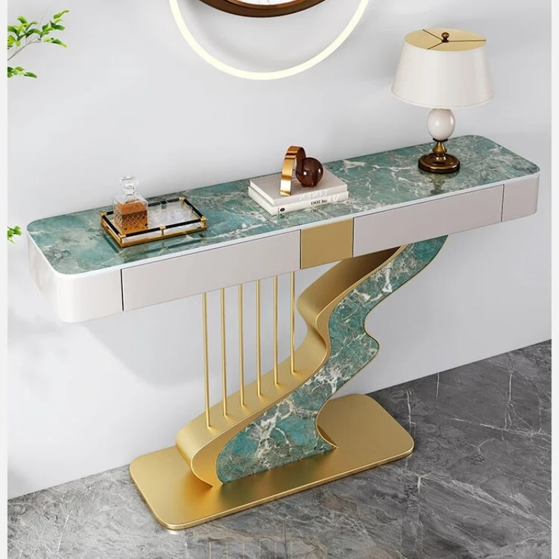 

Entrance entrance table Art creative foyer Entrance cabinet corridor Semicircular end view table