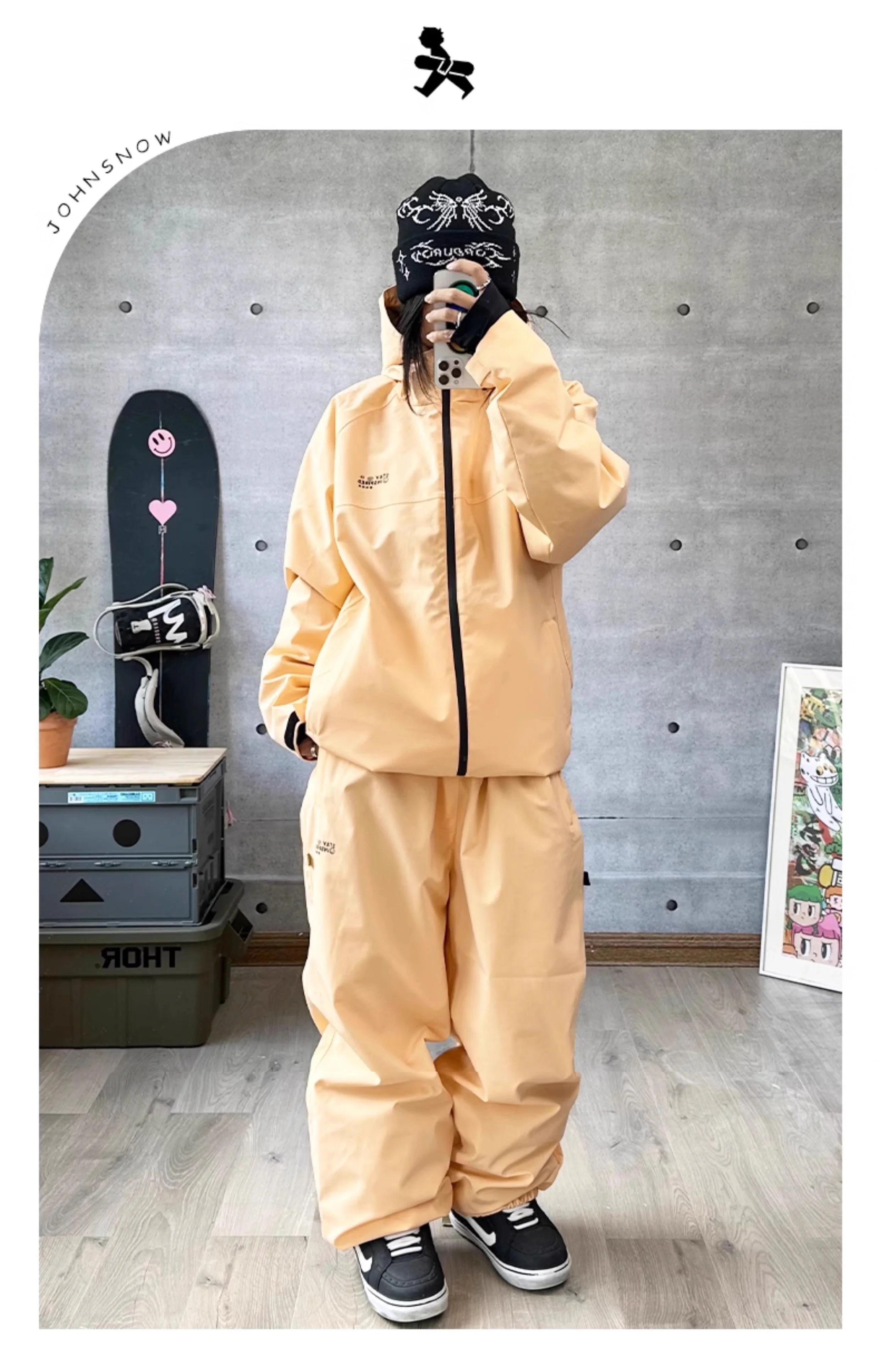 John Snow New Warm Snow Wear For Men And Women Waterproof Breathable Snowboard Jacket And Pants Outdoor Professional Ski Suit