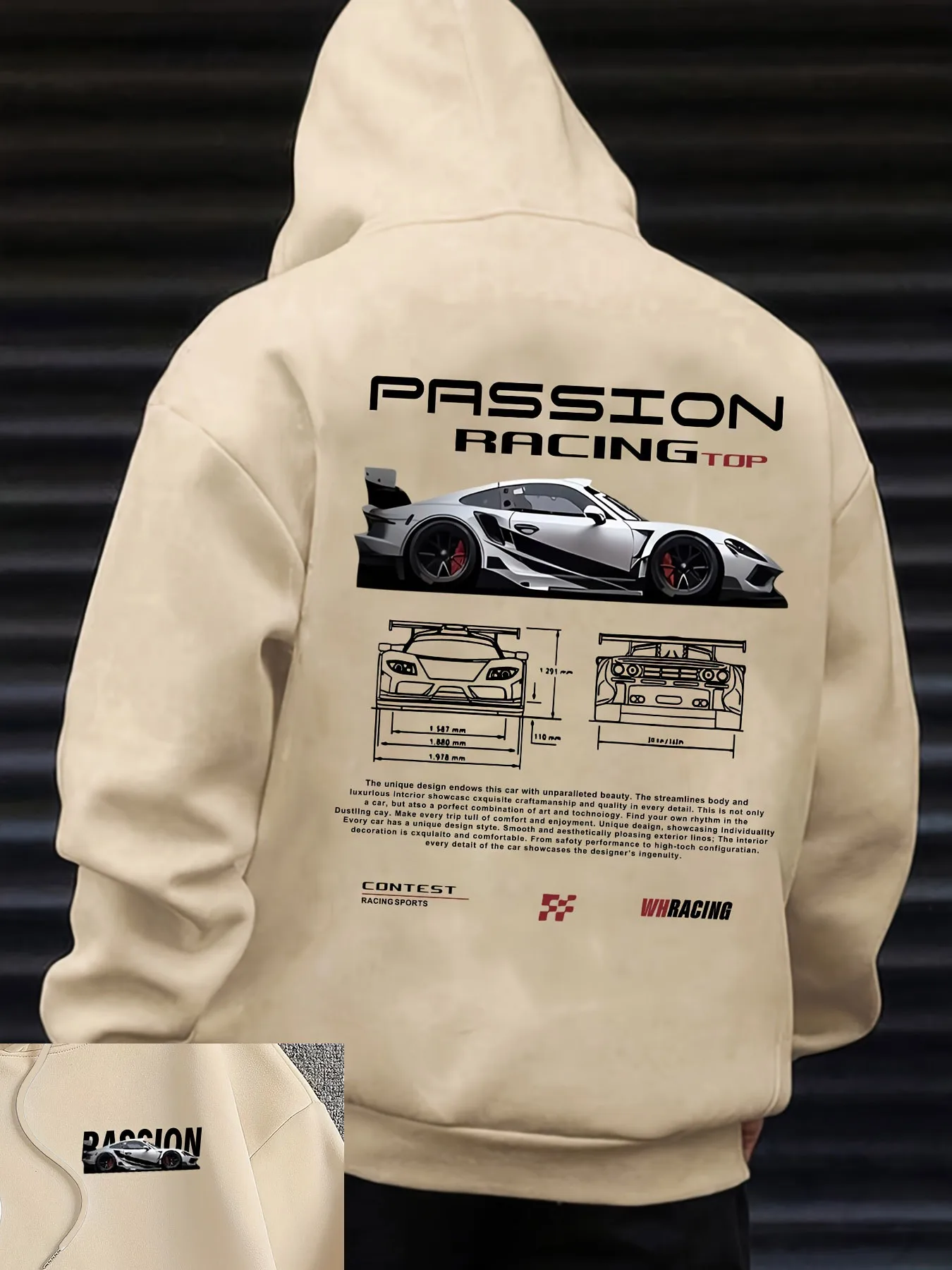 2026 Herren Hoodie Passion Racing Auto Grafik-Print Pullover Kapuzenpullover Herbst Winter Streetwear Lässige Langarm-Oberteile – Detail 15
