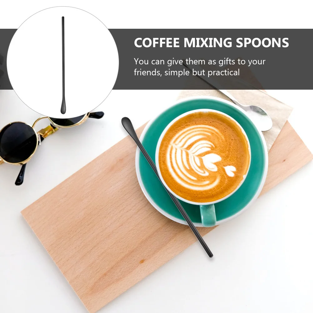 

6Pcs Stainless Steel Dessert Spoons Wearresistant Cake Jelly Icecream Mixing Scoops Comfortable Handle Onepiece Molding