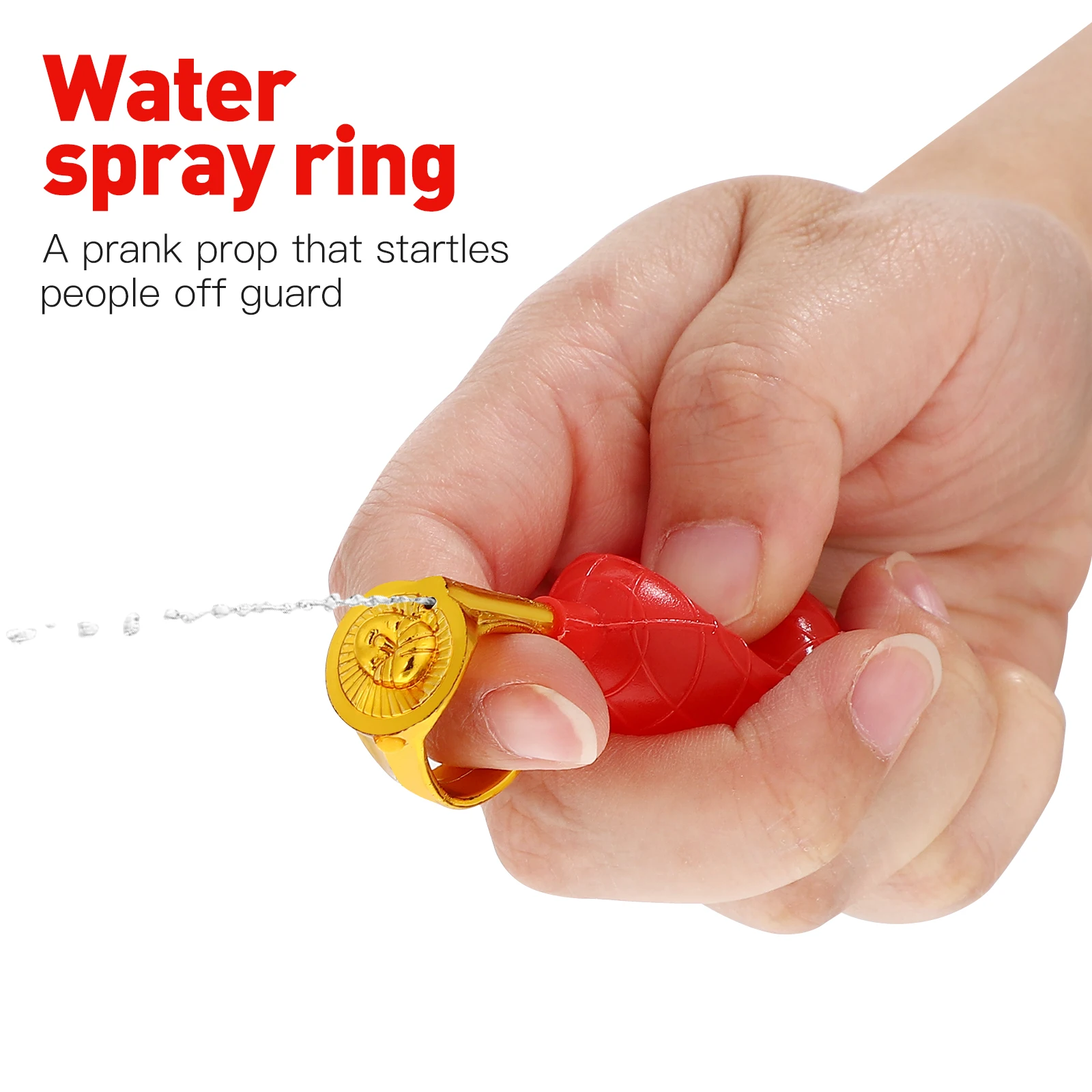 

3pcs Water Spray Rings Prank Toys Plastic Fun Party Red Color Easy Creative Versatile Enjoyment April Fools Games