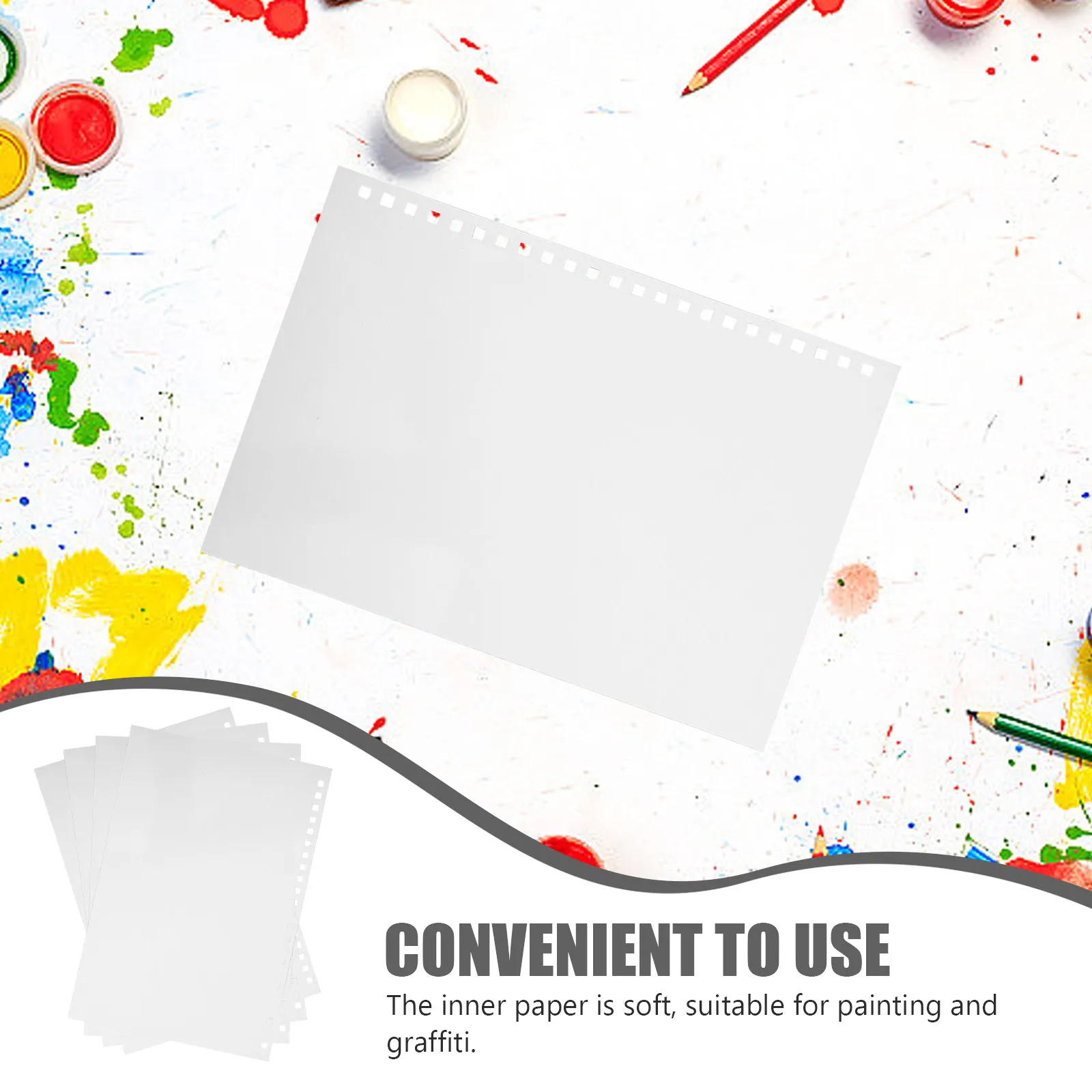 50Pcs Blank Calendar Paper Loose Leaf Notebook Refill Drawing Paper Binder Refill Pre-Holed for Note Taking Sketching