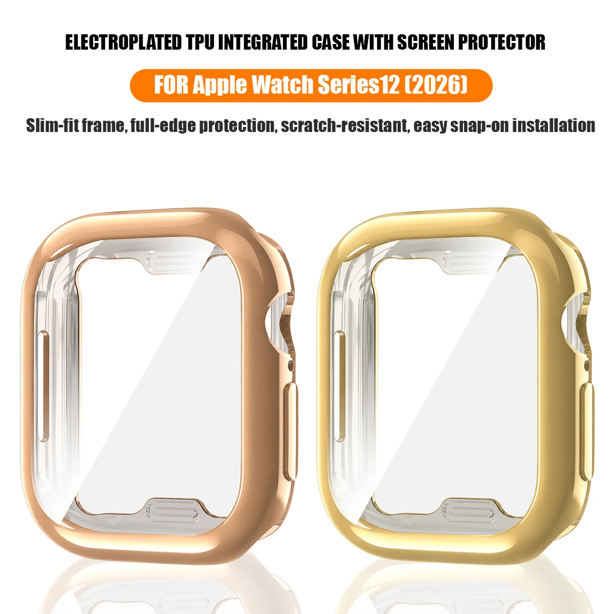 TPU Case for Apple Watch 12 46mm 42mm Scratch Resistant Screen Soft Protector Full Cover for Iwatch Series 12 Case Accessories