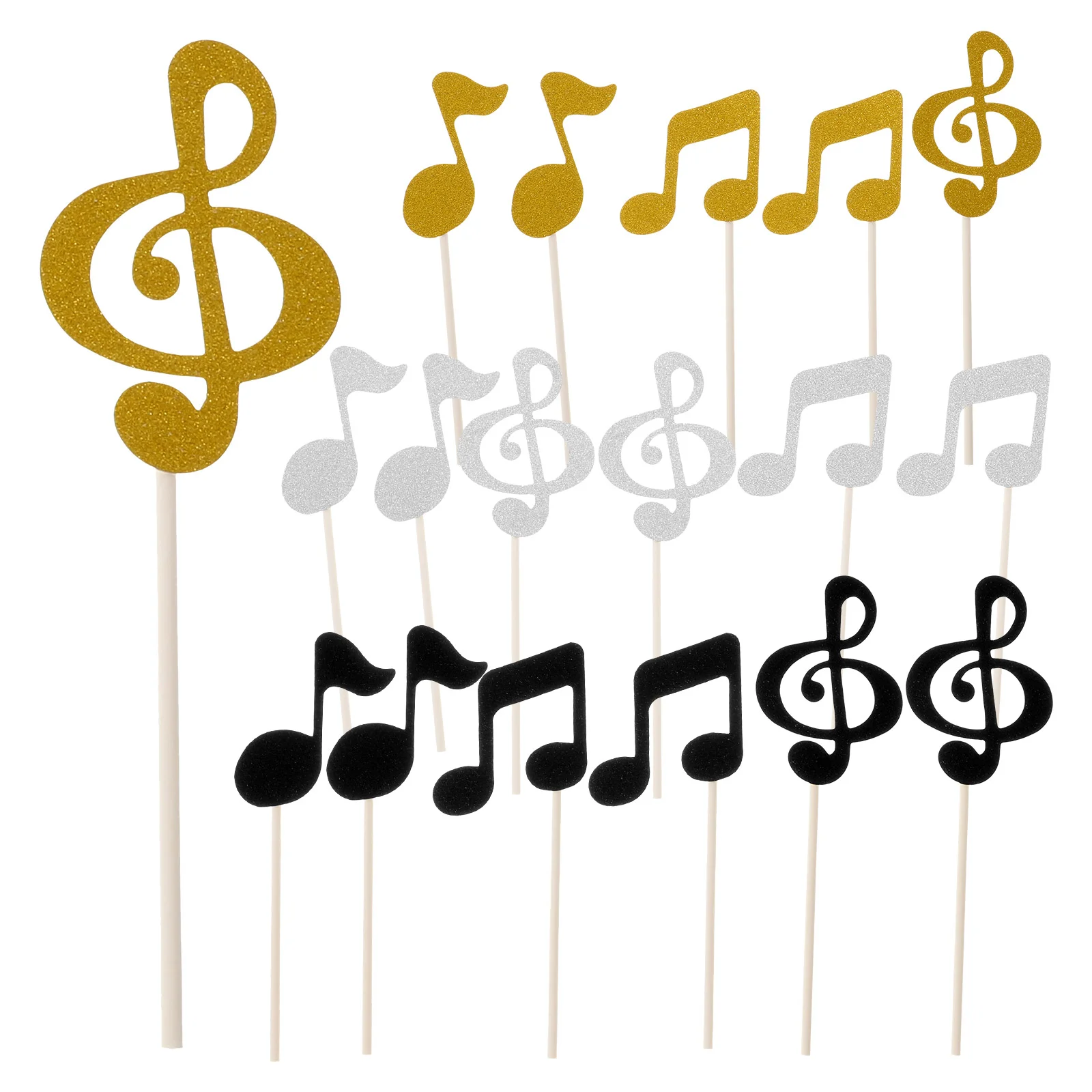 

18 PCS Ribbon Child Birthday Cake Decorations Music Note Confetti Happy for Men Picks