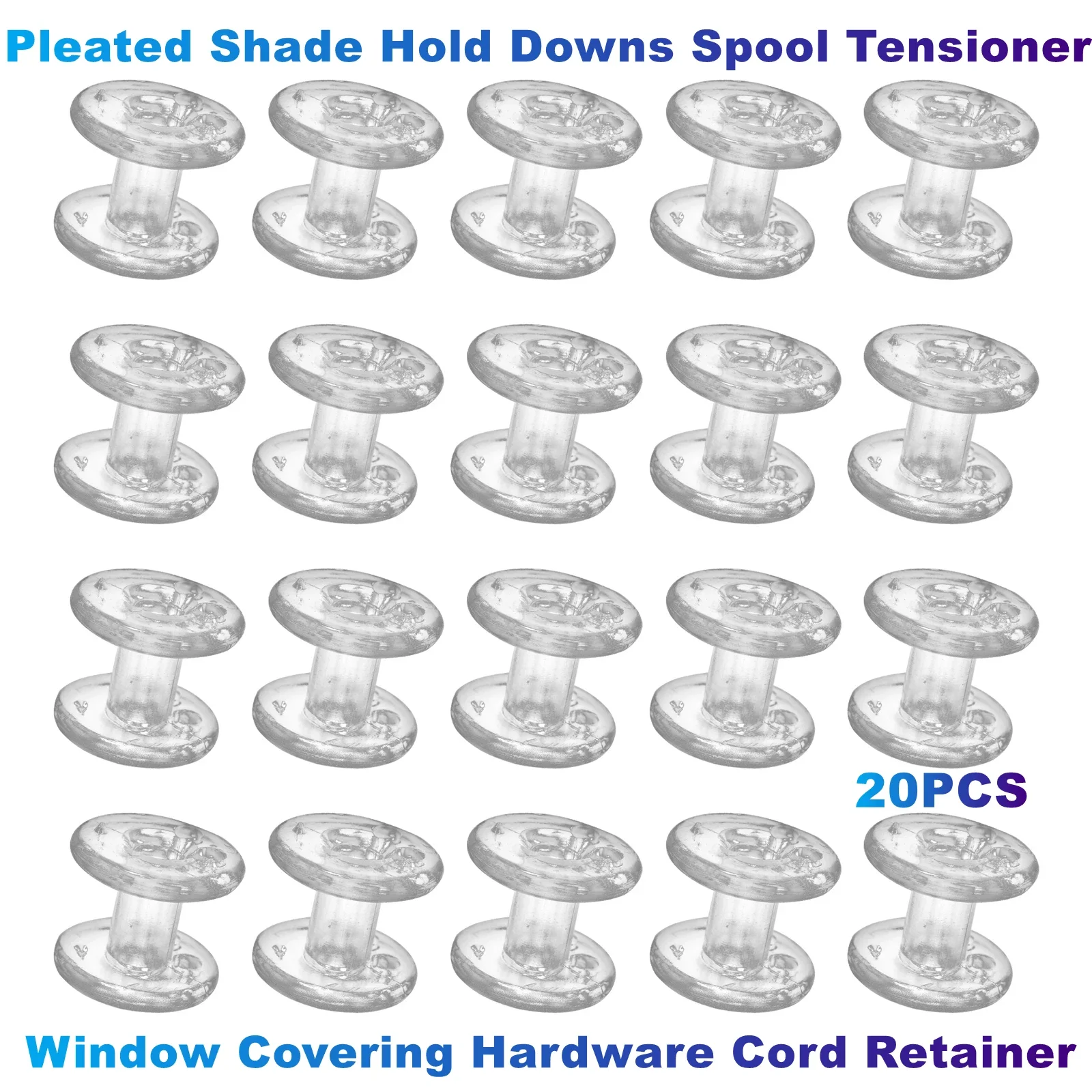 20Pcs/Lot Pleated Shade Hold Downs Spool Tensioner for Window Covering Hardware Cord Retainer RV Day/Night Shades