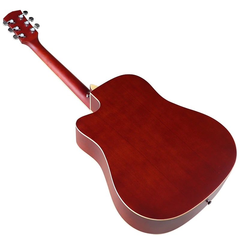 6 String Acoustic Guitar 41 Inch Folk Guitar Natural Color Cutaway Design Guitarra Spruce Wood Top