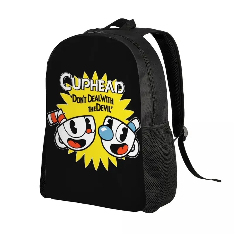 Hot Game Cuphead Mugman Backpack for Women Men Waterproof College School Bag Print Bookbag