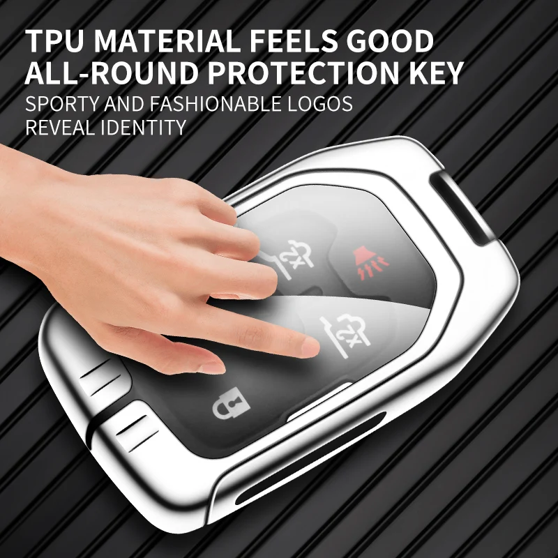 Zinc Alloy Leather TPU Car Remote Key Bag For GMC YUKON SIERRA TERRAIN 2015 2016 2018 2020 2021 2023 Accessories