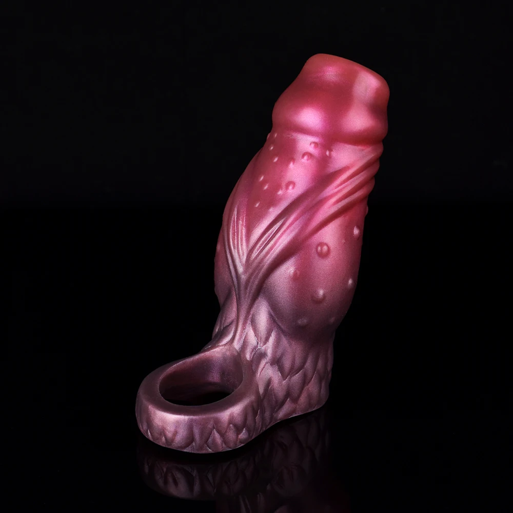 FISTSX كم القضيب مع سطح محبب الحيوان الديك توسيع وموسع تأخير القذف سيليكون لعبة الجنس الكبار للرجال ديك