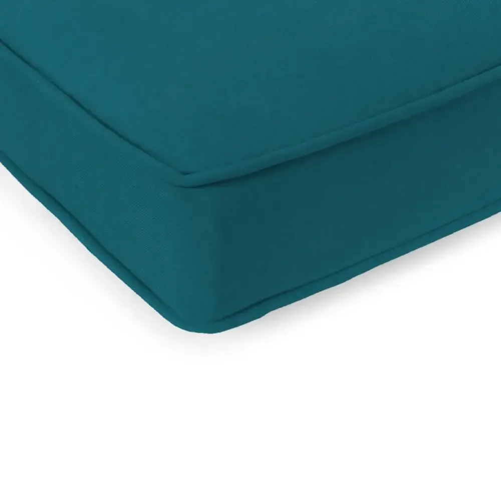 Canvas Teal Solid Outdoor Settee Swing Bench Cushion with Ties and Welt Durable Weather-Resistant Material Soft Comfortable