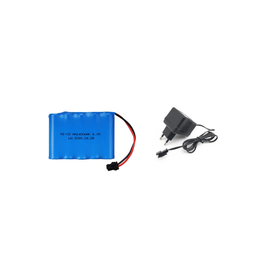 6v 1400mah NICD Battery + Charger For Rc toys Cars Tanks Robots Boats Guns AA NI-CD 6V Rechargeable Battery Pack