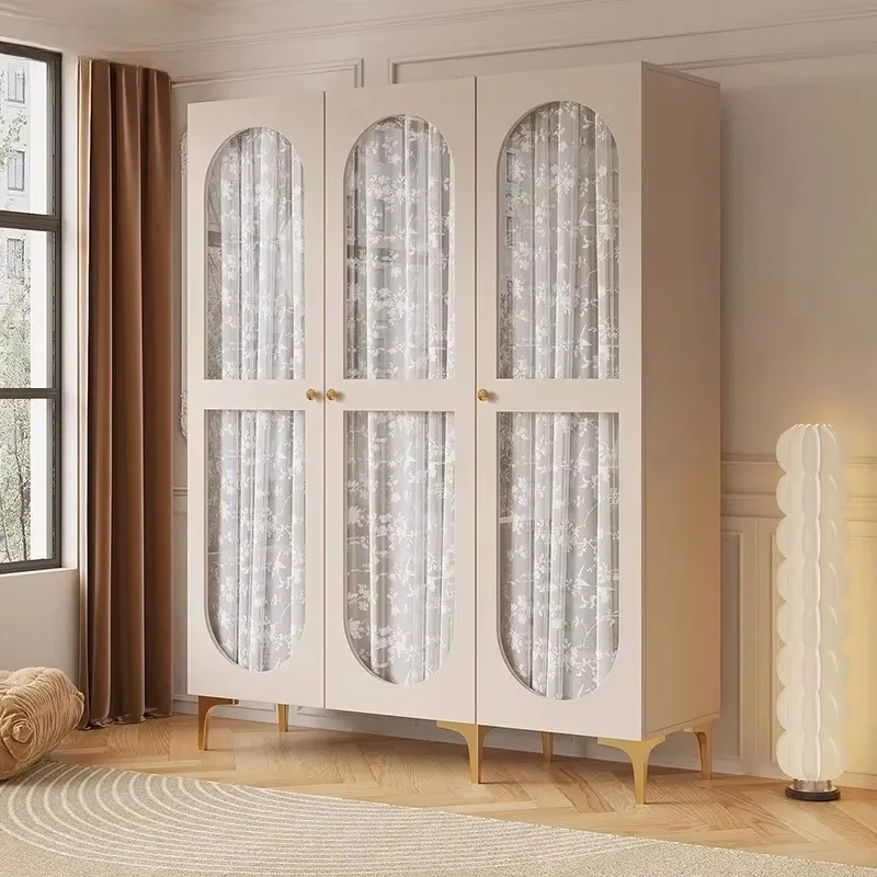 

Hanging Clothes Glass Wardrobes Nordic Modern Organizer Bedroom Closet Wooden Space Saving Guarda Roupa Furniture Home