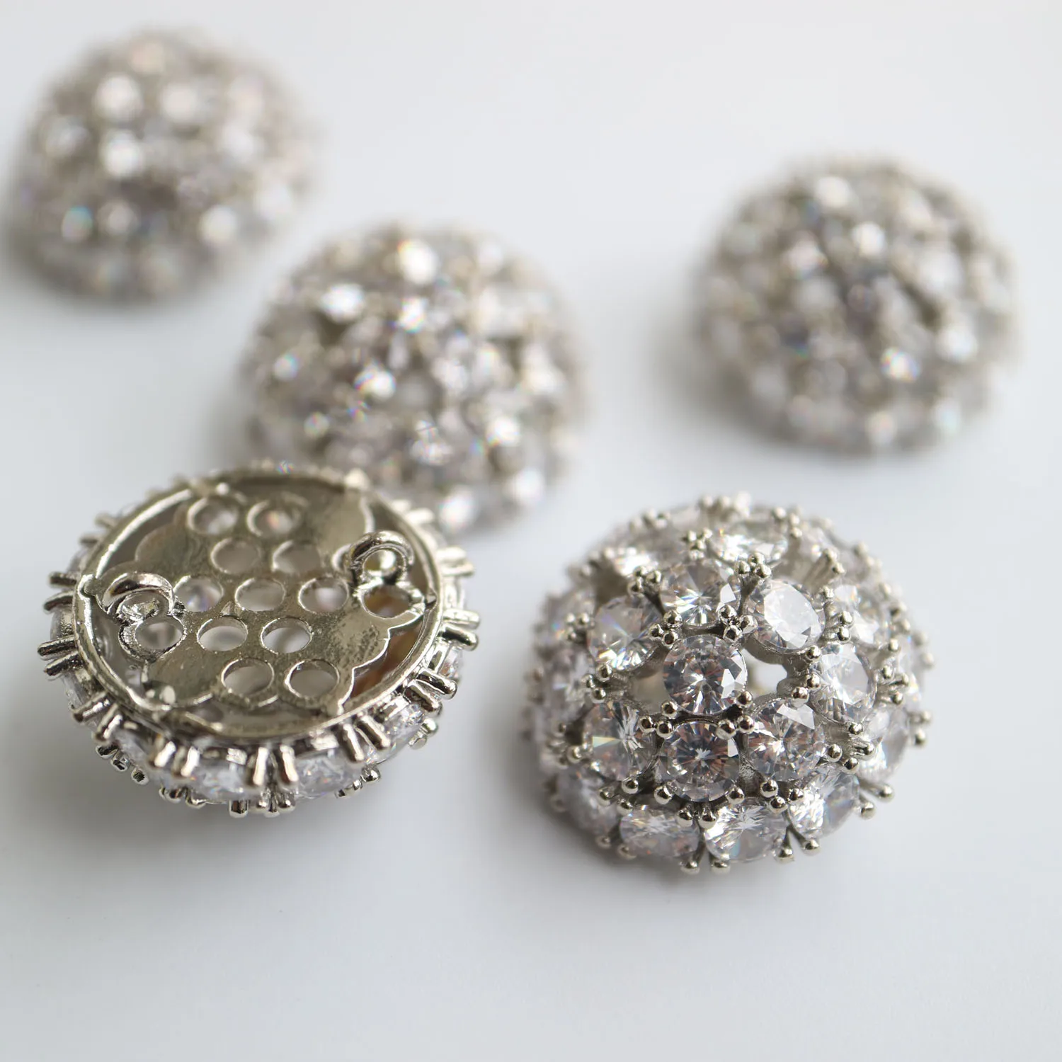 5pc Luxury 22mm crystal button for coat Cubic zirconia buttons for clothes Decorative CZ sewing buttons for overcoat cardigan