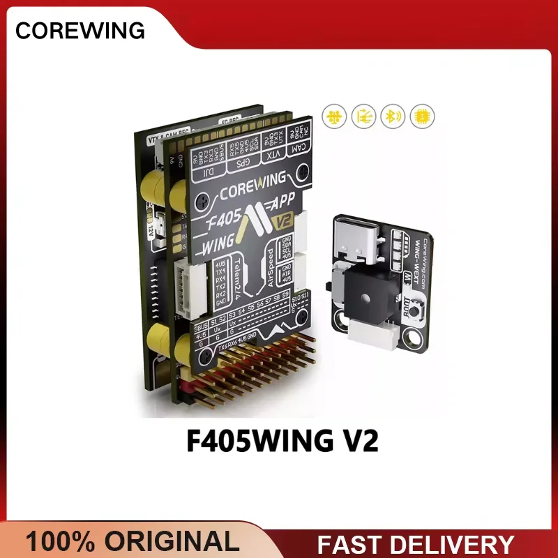 corewing-f405-wing-v2-fc-stm32f405-icm-42688-p-6-uart-12-pwm-3-6s-ardupilot-inav-305-mm-con-sensore-di-corrente-osd-per-vtol