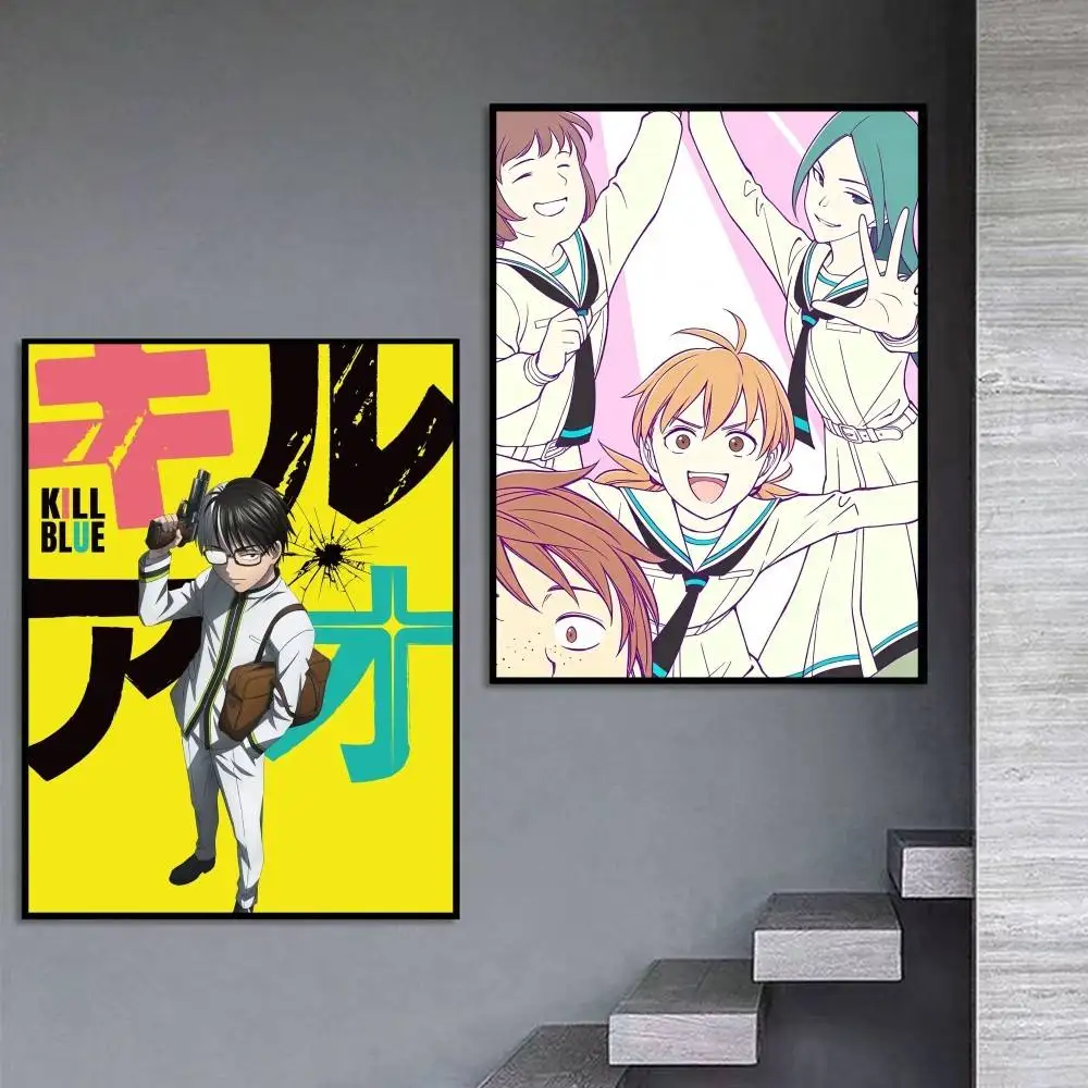 K-KILL BLUE Manga Juzo Ogami  Poster Self-adhesive Art Waterproof Paper Sticker Coffee House Bar Room Wall Decor