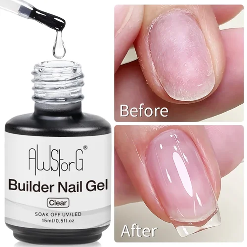 Imagen 2 del producto AWStorG 15ML constructor de Gel de uñas en una botella transparente esculpir esmalte de uñas UV extensión manicura Color gelatina construcción Gellak Art