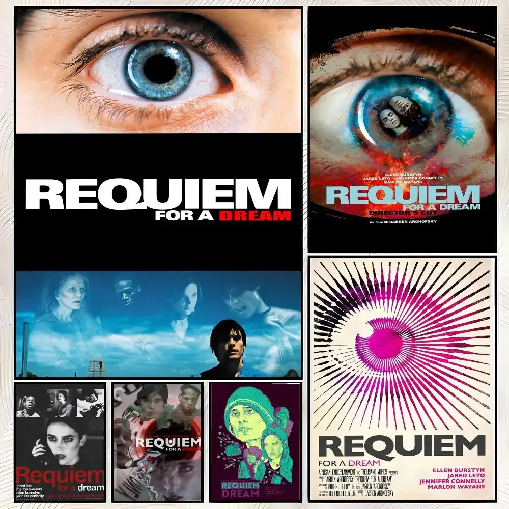 Movie R-Requiem for a Dream Poster Trendy HD PP Paper Waterproof Wall Art Print for Bedroom Living Room Decor