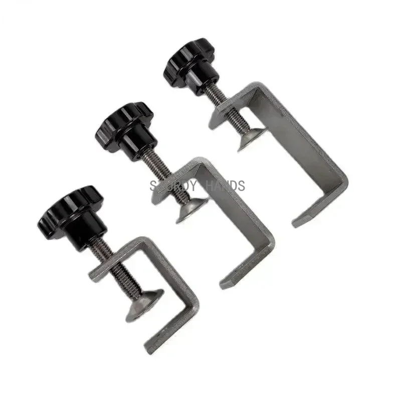 1Pcs C-type Clamps Stainless Steel Fixture I-beam Clamp Tube Slot Pipe Clamp Heavy Sling Cable Fittings Carpentry DIY Fixed Clip