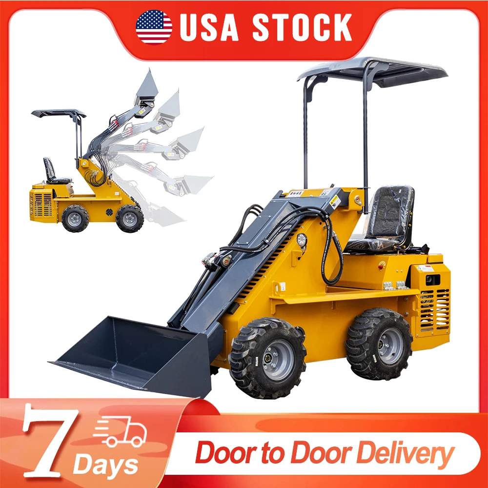 USA Stocked Mini Ride-On Loader Skid Steer Wheel Loader B&S Gasoline Engine Loader Real Price Door to Door Delivery