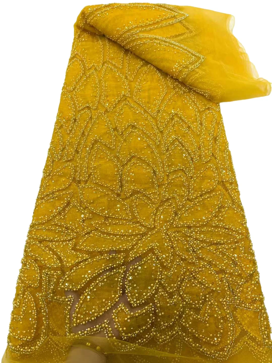 2026 ผ้าลูกไม้ตาข่ายเนื้อนุ่มประณีตหรูหราประดับด้วยลูกปัดและหิน–ลูกไม้คุณภาพสูงที่สง่างามสำหรับชุดแต่งงานและชุดราตรี U_GE3985