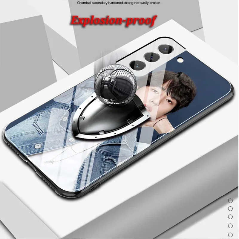 for Samsung Galaxy S24 S23 A54 A34 A53 A13 A73 S22 S21 S20 FE Ultra Note 20 Plus A52S Case Custom Photo DIY Tempered Glass Cover