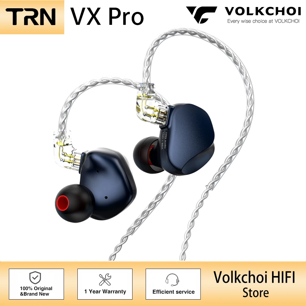 TRN VX Pro In-ear Earphones 8BA+1DD Hybrid Metal HIFI Monitor IEM Headphones TRN Headset Earphone